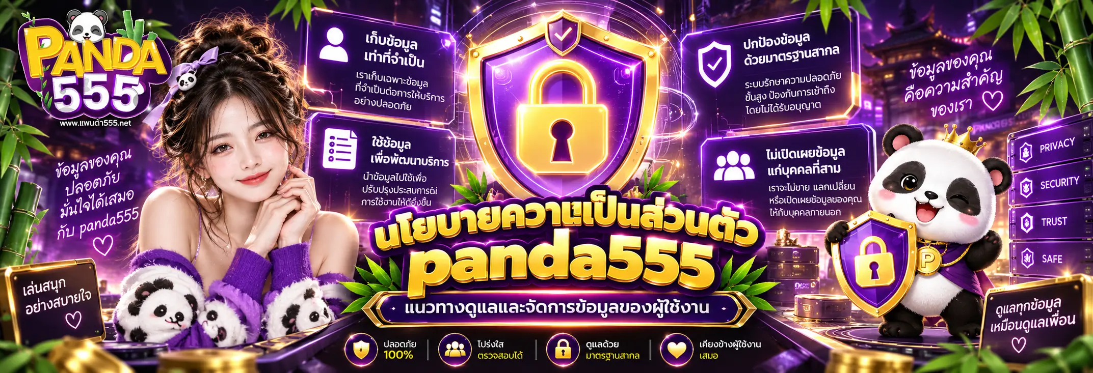 นโยบายความเป็นส่วนตัว panda555 แนวทางดูแลและจัดการข้อมูลของผู้ใช้งาน